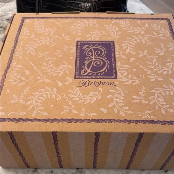 Authentic Brighton Ana Rosa Black Crocodile-Embossed Shoulder Bag - Picture 10 of 16